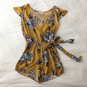 Cute Floral Jumper in Mustard Yellow Size: S
